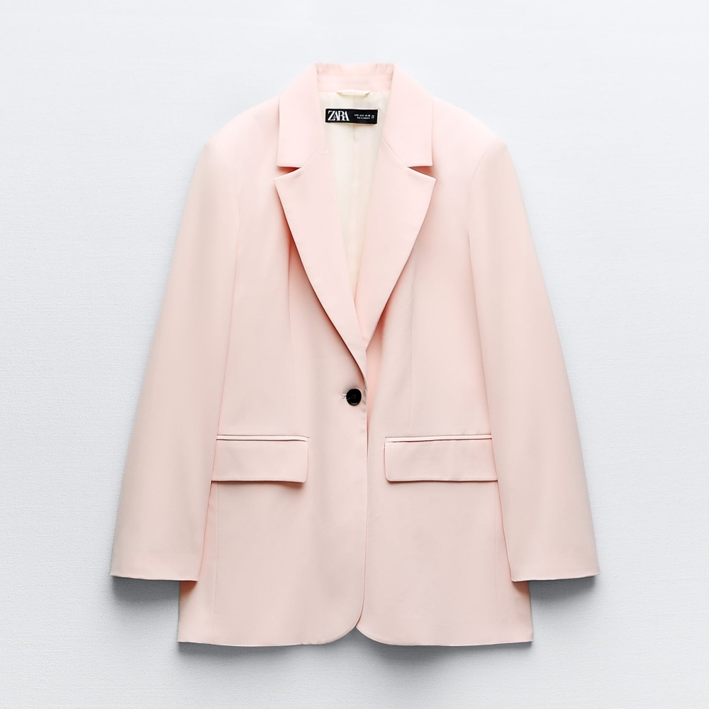Zara light pink oversized blazer